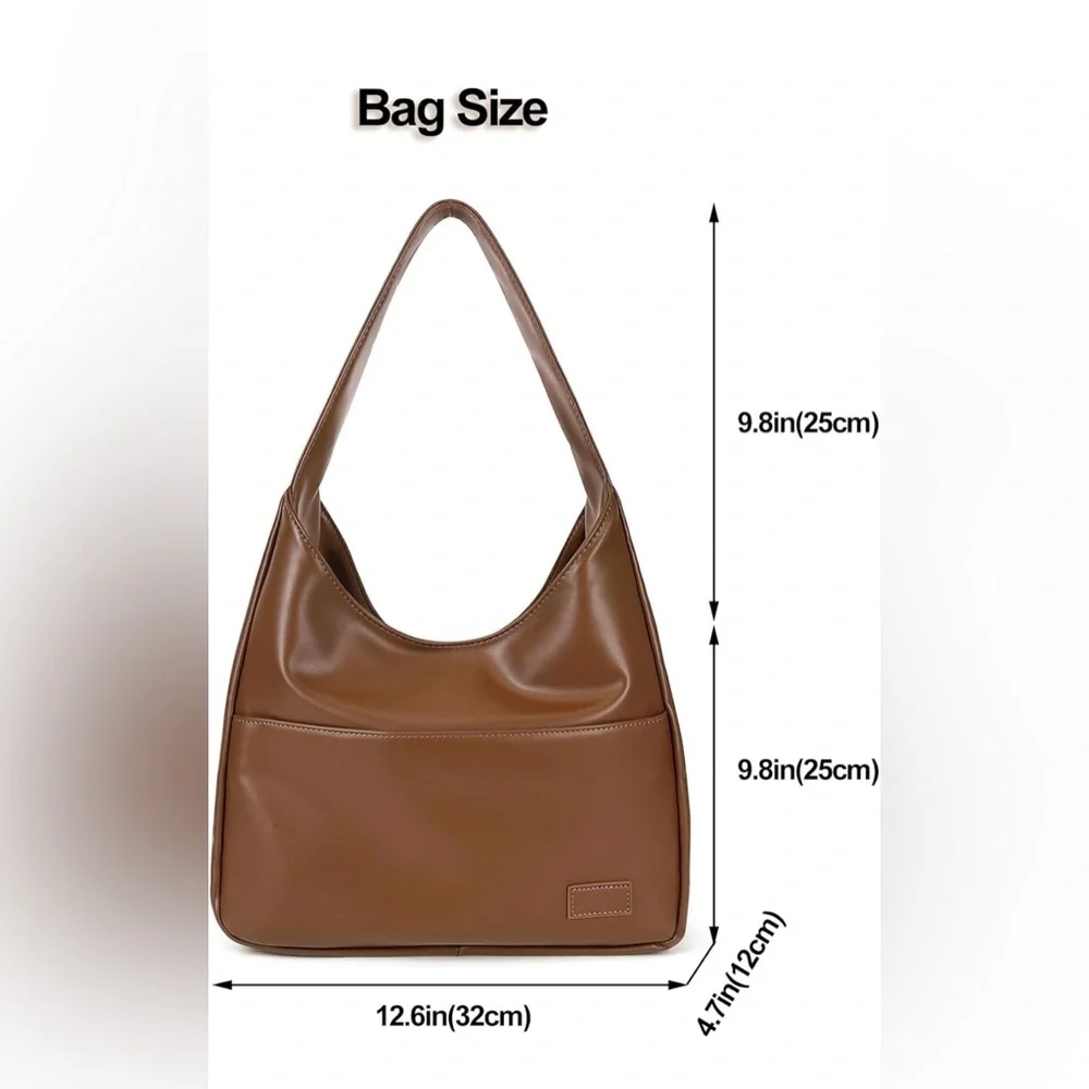 NWT Brown Faux Leather Hobo Shoulder Bag